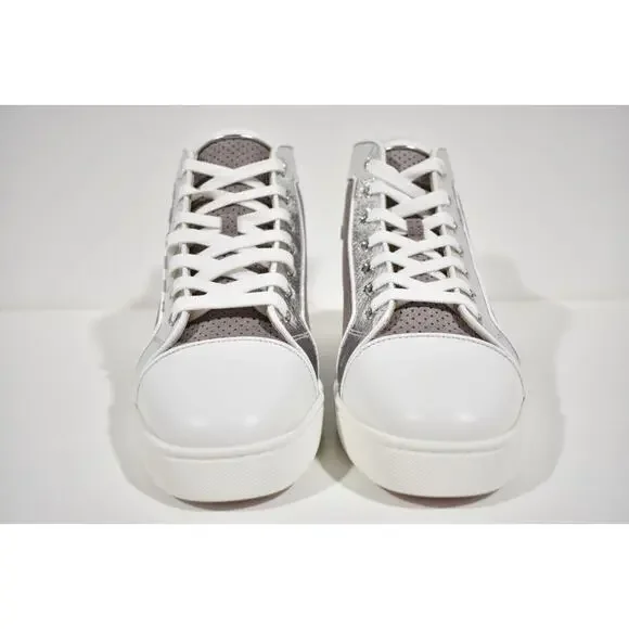 Christian Louboutin Men Louis Orlato Flat Elegant Argento High Top Sneaker 45 12